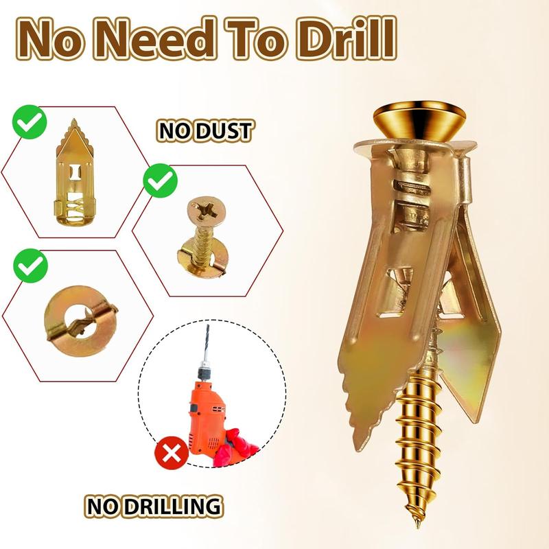 SEESE 40PCS Self-Drilling Drywall Anchors and Screws Kit, 12x30mm