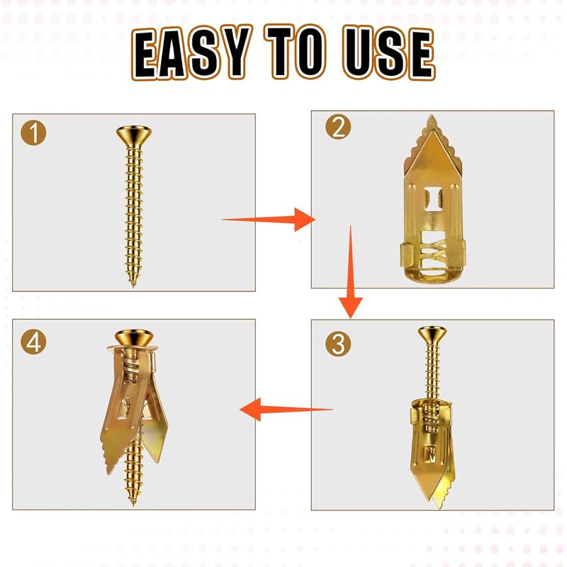 SEESE 40PCS Self-Drilling Drywall Anchors and Screws Kit, 12x30mm