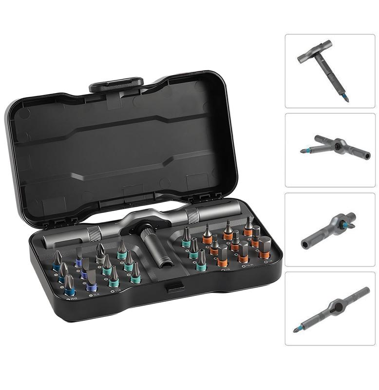 SEESE 24 in 1 Magnetic Screwdriver Set,Rotary Ratchet Sscrewdriver Set