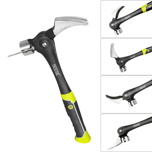 SEESE Steel 16 oz. Indexing Claw Hammer with Comfortable Cushion Grip Handle Perfect Christmas