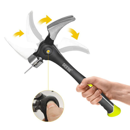 SEESE Steel 16 oz. Indexing Claw Hammer with Comfortable Cushion Grip Handle Perfect Christmas