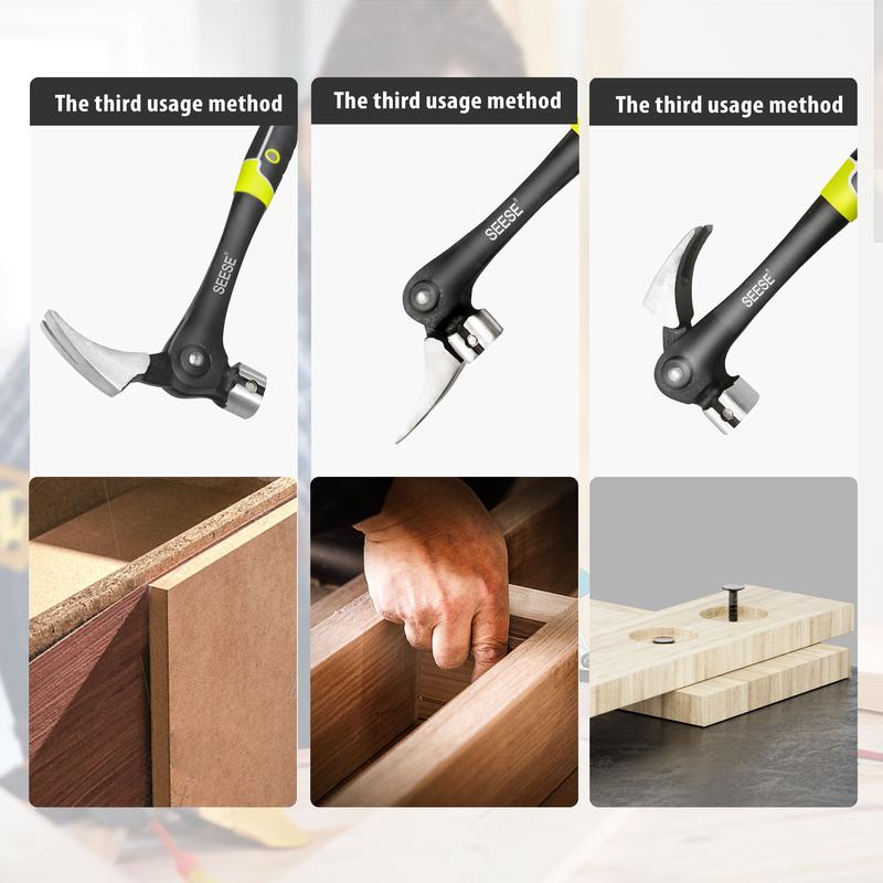 SEESE Steel 16 oz. Indexing Claw Hammer with Comfortable Cushion Grip Handle Perfect Christmas